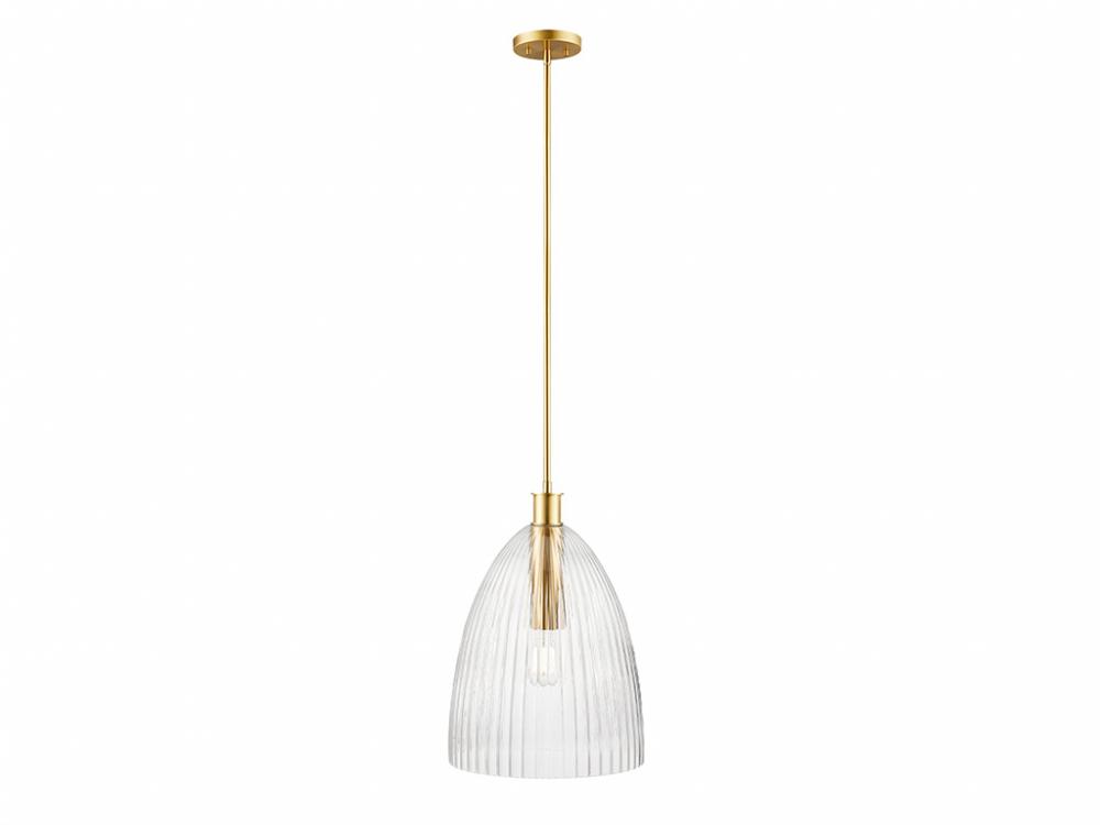 1-Light Pendant in Natural Brass