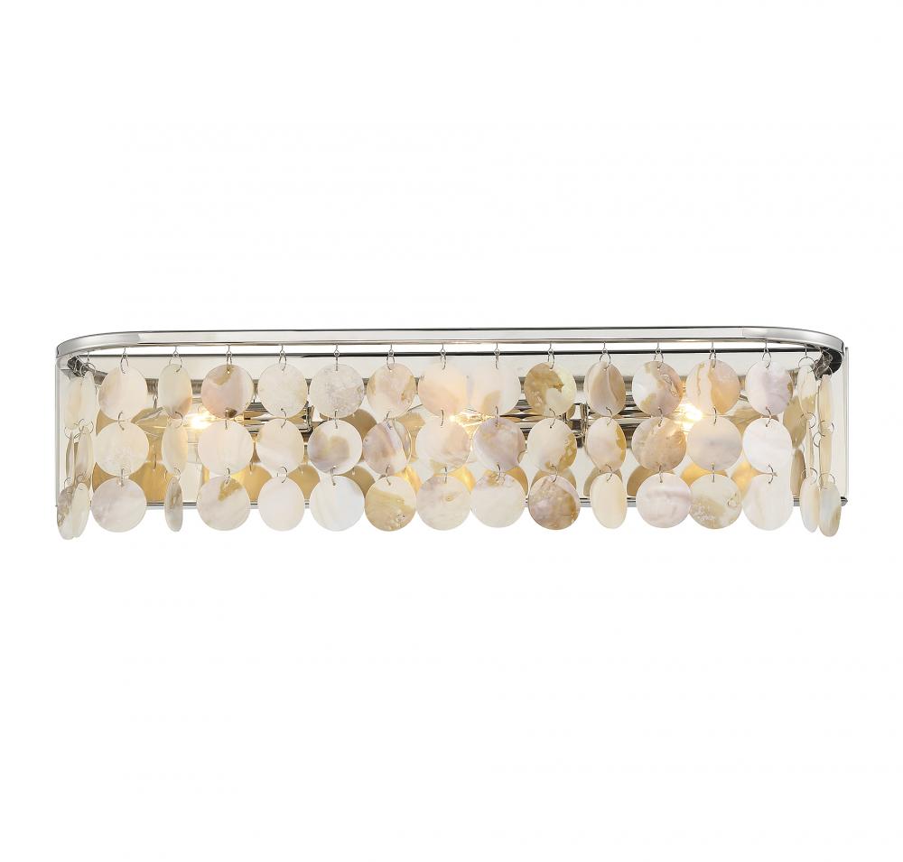 3-Light Bathroom Vanity Light in Polished Nickel