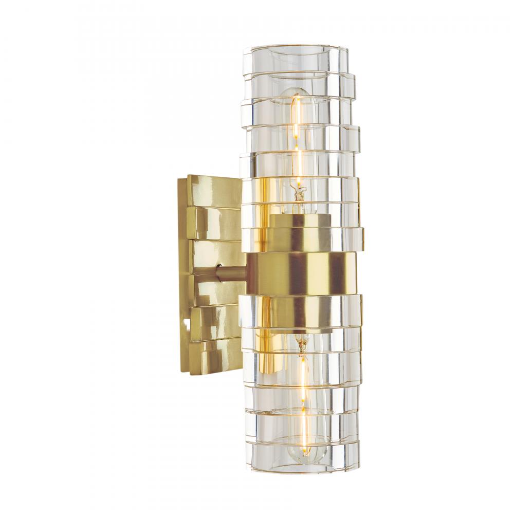 Murano 13.5'' High 2-Light Sconce - Satin Brass