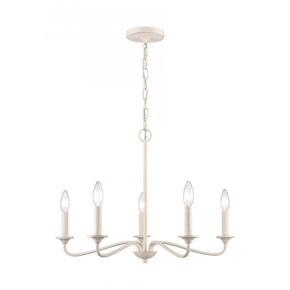 Quinn 24'' Wide 5-Light Chandelier - Antique White