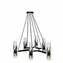 ELK Home 9775-MBCH-CLGR - Flame 36'' Wide 12-Light Chandelier - Matte Black With Chrome