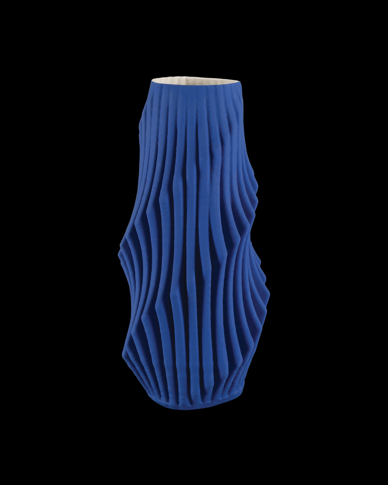 Blue Pleat Large Vase