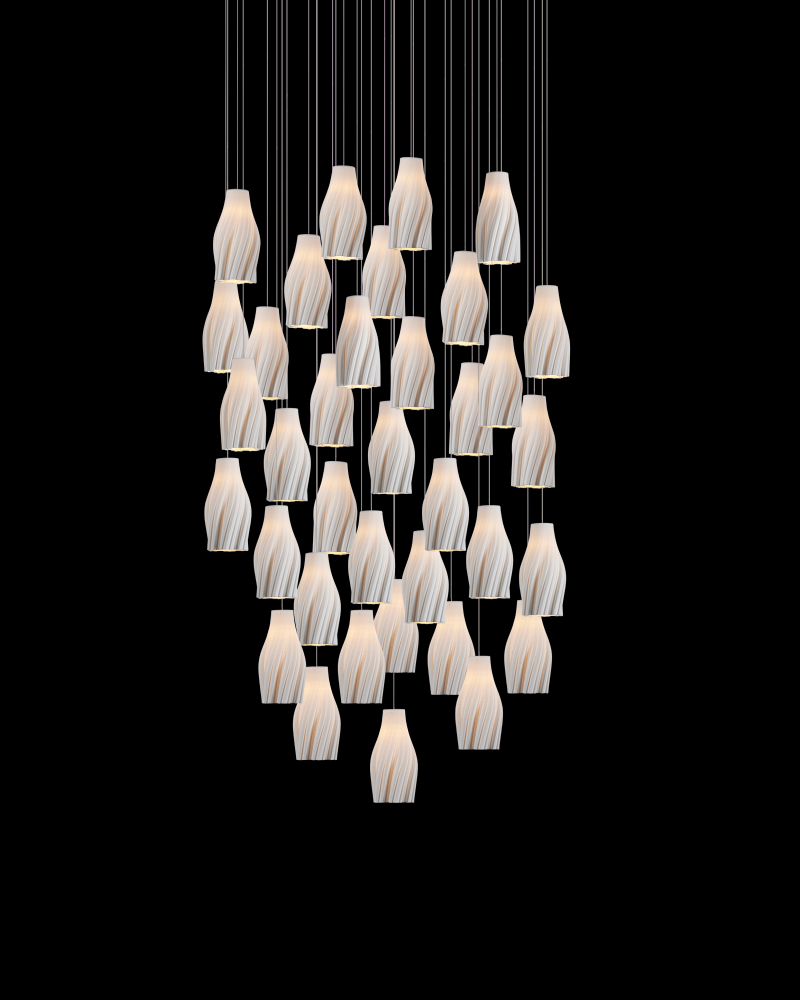 Posh 36-Light Round Multi-Drop Pendant